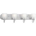 Product Image of Gather 4 Light Polished Chrome Etched Glass Traditional Bath Vanity Light