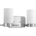 Product Image of Elevate 2 Light Polished Chrome Etched White Glass Mid-Century Modern Bath Vanity Light