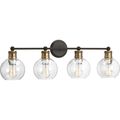 Product Image of Hansford 4 Light Antique Bronze Clear Glass Coastal Bath Vanity Light