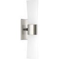 Product Image of Zura 2 Light Brushed Nickel Etched Opal Glass Modern Bath Vanity Light