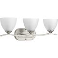 Product Image of Laird 3 Light Brushed Nickel Etched Glass Traditional Bath Vanity Light