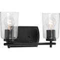 Product Image of Adley 2 Light Matte Black Clear Glass New Traditional Bath Vanity Light