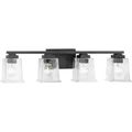 Product Image of Gilmour 4 Light Modern Farmhouse Matte Black Clear Glass Bath Vanity Light