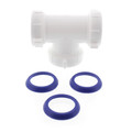 Product Image of 1-1/2" White Plastic 3 Way Slip Joint Tee w/ 1-1/4" Washer