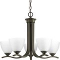 Product Image of Laird 5 Light Antique Bronze Etched Glass Traditional Chandelier Light