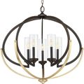 Product Image of Evoke 5 Light Antique Bronze Clear Glass Luxe Chandelier Light