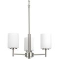 Product Image of Replay 3 Light Brushed Nickel Etched Glass Modern Chandelier Light