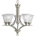 Product Image of Trinity 5 Light Brushed Nickel Etched Glass Traditional Chandelier Light