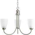 Product Image of Gather 3 Light Brushed Nickel Etched Glass Traditional Chandelier Light