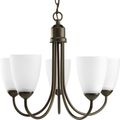 Product Image of Gather 5 Light Antique Bronze Etched Glass Traditional Chandelier Light