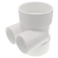 3" x 3" x 1-1/2" x 1-1/2" PVC DWV Twin Tee