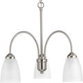 Product Image of Gather 3 Light Brushed Nickel Etched Glass Traditional Chandelier Light