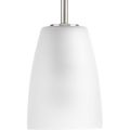 Product Image of Leap 1 Light Brushed Nickel Etched Glass Modern Pendant Light