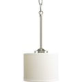 Product Image of Inspire 1 Light Brushed Nickel Off-white Shade Traditional Mini-Pendant Light