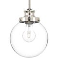 Product Image of Penn 1 Light Polished Nickel Clear Glass Farmhouse Mini-Pendant Light