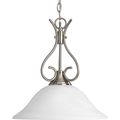 Product Image of Alabaster Glass 1 Light Brushed Nickel Traditional Pendant Light