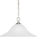 Product Image of Trinity 1 Light Brushed Nickel Etched Glass Traditional Pendant Light