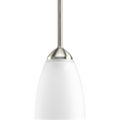 Product Image of Gather 1 Light Brushed Nickel Etched Glass Traditional Mini-Pendant Light