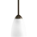 Product Image of Gather 1 Light Antique Bronze Etched Glass Traditional Mini-Pendant Light