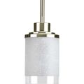 Product Image of Alexa 1 Light Brushed Nickel Etched Linen w/ Clear Edge Glass Modern Mini-Pendant Light