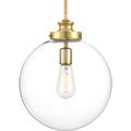Product Image of Penn 1 Light Natural Brass Clear Glass Farmhouse Pendant Light