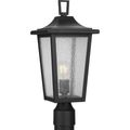 Product Image of Padgett 1 Light Transitional Textured Black Clear Seeded Glass Outdoor Post Light