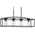 Product Image of Swansea 4 Light 6" Matte Black Transitional Outdoor Chandelier w/ Clear Glass Shades