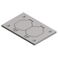 Product Image of Multi-Gang Aluminum Cover Plate for Power and Communications Floor Boxes w/ Duplex Lift Lids