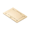 Product Image of Multi-Gang Brass Cover Plate for Power and Communications Floor Boxes w/ GFCI Flip Lid