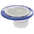 Product Image of 4" x 3" PVC DWV, 1-1/2" Offset Closet Flange w/ Adjustable Metal Ring