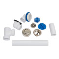 Product Image of True Blue PVC Full Kit w/ Uni-Lift Stopper, Test Kit & Finished Drain Spud (Brushed Nickel)