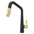 Product Image of Asari 1-Handle Pull-Down Kitchen Faucet (Matte Black and Brushed Gold) GT529-ASRBBG