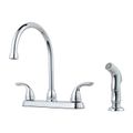 Product Image of Pfirst Two Handle High Arc Kitchen Faucet With Spray , G136-5000 (Polished Chrome)