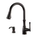 Product Image of Wheaton 1-Handle Pull-Down Kitchen Faucet w/ Soap Dispenser , GT529-WH1Y (Tuscan Bronze)