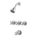 Product Image of 3-Handle Tub & Shower Trim Kit w/ Metal Cross Handles , LG01-8CBC (Polished Chrome)