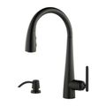 Product Image of Lita 1-Handle Pull-Down Kitchen Faucet w/ Soap Dispenser (Matte Black), GT529-SMB