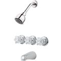 Product Image of Pfister 3-Handle Tub & Shower Faucet w/ Acrylic Knob Handles (Polished Chrome), LG01-3180