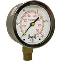 Product Image of 4" Stainless Steel Dual Scale Liquid Filled Gauge, 1/4" Bottom (0-60 PSI)