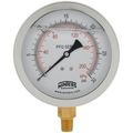 Product Image of 4" Stainless Steel Dual Scale Liquid Filled Gauge, 1/4" Bottom (0-30 PSI)