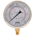 Product Image of 4" Stainless Steel Dual Scale Liquid Filled Gauge, 1/4" Bottom (0-300 PSI)