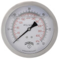 Product Image of 4" Stainless Steel Dual Scale Liquid Filled Gauge, 1/4" Back (0-60 PSI)