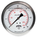 Product Image of 4" Stainless Steel Dual Scale Liquid Filled Gauge, 1/4" Back (0-200 PSI)