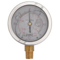 Product Image of 2-1/2" Stainless Steel Liquid Filled Gauge, 1/4" Bottom NPT w/ Brass Internals (30"Hg-0-15 PSI)