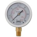 Product Image of 2-1/2" Stainless Steel Liquid Filled Gauge, 1/4" Bottom NPT w/ Brass Internals (0-30 PSI)