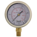 Product Image of 2-1/2" Stainless Steel Liquid Filled Gauge, 1/4" Bottom NPT w/ Brass Internals (0-100 PSI)