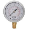 Product Image of 2-1/2" Stainless Steel Liquid Filled Gauge, 1/4" Bottom NPT w/ Brass Internals (0-160 PSI)