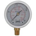 Product Image of 2-1/2" Stainless Steel Liquid Filled Gauge, 1/4" Bottom NPT w/ Brass Internals (0-200 PSI)