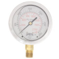 Product Image of 2-1/2" Stainless Steel Liquid Filled Gauge, 1/4" Bottom NPT w/ Brass Internals (0-3000 PSI)