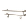 Product Image of Tisbury 24" Towel Rack w/ Two Hanging Hooks (Brushed Nickel), BTR-TB2K