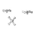 Product Image of Tisbury 3-Handle Tub Filler Cross Handle Kit (Polished Chrome), HHL-LG6-TBC